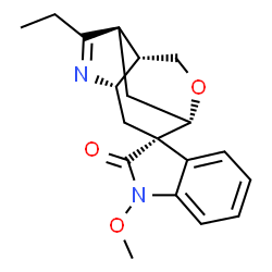 ChemSpider 2D Image | (1'S,3S,4'S,7'R,8'S)-6'-Ethyl-1-methoxyspiro[indole-3,2'-[10]oxa[5]azatricyclo[5.3.1.0~4,8~]undec[5]en]-2(1H)-one | C19H22N2O3