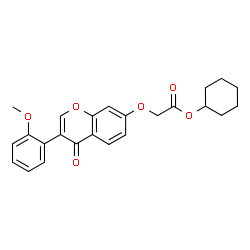 ChemSpider 2D Image | Cyclohexyl {[3-(2-methoxyphenyl)-4-oxo-4H-chromen-7-yl]oxy}acetate | C24H24O6