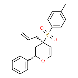 ChemSpider 2D Image | (2S,4R)-4-Allyl-4-[(4-methylphenyl)sulfonyl]-2-phenyl-3,4-dihydro-2H-pyran | C21H22O3S