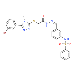 ChemSpider 2D Image | N-(3-{(Z)-[({[5-(3-Bromophenyl)-4-methyl-4H-1,2,4-triazol-3-yl]sulfanyl}acetyl)hydrazono]methyl}phenyl)benzenesulfonamide | C24H21BrN6O3S2