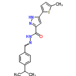 InChI=1/C19H20N4OS/c1-12(2)15-7-5-14(6-8-15)11-20-23-19(24)17-10-16(21-22-17)18-9-4-13(3)25-18/h4-12H,1-3H3,(H,21,22)(H,23,24)