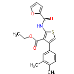 InChI=1/C20H19NO4S/c1-4-24-20(23)17-15(14-8-7-12(2)13(3)10-14)11-26-19(17)21-18(22)16-6-5-9-25-16/h5-11H,4H2,1-3H3,(H,21,22)