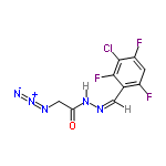 InChI=1/C9H5ClF3N5O/c10-8-6(12)1-5(11)4(9(8)13)2-15-17-7(19)3-16-18-14/h1-2H,3H2,(H,17,19)/b15-2-