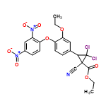 InChI=1/C21H17Cl2N3O8/c1-3-32-17-9-12(18-20(11-24,21(18,22)23)19(27)33-4-2)5-7-16(17)34-15-8-6-13(25(28)29)10-14(15)26(30)31/h5-10,18H,3-4H2,1-2H3