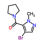 InChI=1/C9H12BrN3O/c1-12-8(7(10)6-11-12)9(14)13-4-2-3-5-13/h6H,2-5H2,1H3