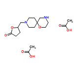 InChI=1/C13H22N2O3.2C2H4O2/c16-12-2-1-11(18-12)9-15-6-3-13(4-7-15)10-14-5-8-17-13;2*1-2(3)4/h11,14H,1-10H2;2*1H3,(H,3,4)