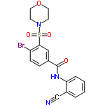 InChI=1/C18H16BrN3O4S/c19-15-6-5-13(18(23)21-16-4-2-1-3-14(16)12-20)11-17(15)27(24,25)22-7-9-26-10-8-22/h1-6,11H,7-10H2,(H,21,23)