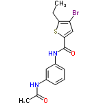 InChI=1/C15H15BrN2O2S/c1-3-13-12(16)8-14(21-13)15(20)18-11-6-4-5-10(7-11)17-9(2)19/h4-8H,3H2,1-2H3,(H,17,19)(H,18,20)