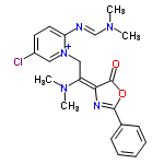 InChI=1/C21H23ClN5O2/c1-25(2)14-23-18-11-10-16(22)12-27(18)13-17(26(3)4)19-21(28)29-20(24-19)15-8-6-5-7-9-15/h5-12,14H,13H2,1-4H3/q+1/b19-17-