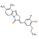 InChI=1/C20H17ClN2O3S/c1-4-26-15-8-12(7-13(21)18(15)24)9-16-19(25)23-14-6-5-10(2)11(3)17(14)22-20(23)27-16/h5-9,24H,4H2,1-3H3/b16-9-