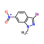 InChI=1/C8H6BrN3O2/c1-11-7-4-5(12(13)14)2-3-6(7)8(9)10-11/h2-4H,1H3