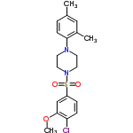 InChI=1/C19H23ClN2O3S/c1-14-4-7-18(15(2)12-14)21-8-10-22(11-9-21)26(23,24)16-5-6-17(20)19(13-16)25-3/h4-7,12-13H,8-11H2,1-3H3