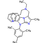 InChI=1/C29H33N5/c1-6-32(16-14-24-11-8-7-9-12-24)19-26-23(5)31-29-33(26)25-13-10-15-30-28(25)34(29)27-21(3)17-20(2)18-22(27)4/h7-13,15,17-18H,6,14,16,19H2,1-5H3