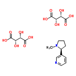 InChI=1/C10H14N2.2C4H6O6/c1-12-7-3-5-10(12)9-4-2-6-11-8-9;2*5-1(3(7)8)2(6)4(9)10/h2,4,6,8,10H,3,5,7H2,1H3;2*1-2,5-6H,(H,7,8)(H,9,10)/t10-;2*1-,2-/m000/s1