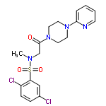 InChI=1/C18H20Cl2N4O3S/c1-22(28(26,27)16-12-14(19)5-6-15(16)20)13-18(25)24-10-8-23(9-11-24)17-4-2-3-7-21-17/h2-7,12H,8-11,13H2,1H3