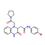 InChI=1/C22H23BrN4O3/c23-15-7-9-16(10-8-15)24-20(28)13-19-22(30)25-17-5-1-2-6-18(17)27(19)14-21(29)26-11-3-4-12-26/h1-2,5-10,19H,3-4,11-14H2,(H,24,28)(H,25,30)