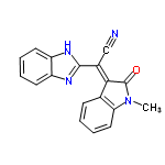 InChI=1/C18H12N4O/c1-22-15-9-5-2-6-11(15)16(18(22)23)12(10-19)17-20-13-7-3-4-8-14(13)21-17/h2-9H,1H3,(H,20,21)/b16-12+