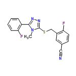 InChI=1/C17H12F2N4S/c1-23-16(13-4-2-3-5-15(13)19)21-22-17(23)24-10-12-8-11(9-20)6-7-14(12)18/h2-8H,10H2,1H3