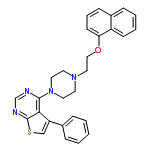 InChI=1/C28H26N4OS/c1-2-7-22(8-3-1)24-19-34-28-26(24)27(29-20-30-28)32-15-13-31(14-16-32)17-18-33-25-12-6-10-21-9-4-5-11-23(21)25/h1-12,19-20H,13-18H2