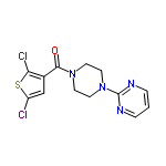 InChI=1/C13H12Cl2N4OS/c14-10-8-9(11(15)21-10)12(20)18-4-6-19(7-5-18)13-16-2-1-3-17-13/h1-3,8H,4-7H2