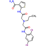 InChI=1/C18H20Cl2N4O3S/c1-2-6-24(9-15(25)22-14-8-11(19)3-4-13(14)20)10-16(26)23-18-12(17(21)27)5-7-28-18/h3-5,7-8H,2,6,9-10H2,1H3,(H2,21,27)(H,22,25)(H,23,26)