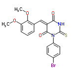 InChI=1/C19H15BrN2O4S/c1-25-15-5-3-4-11(16(15)26-2)10-14-17(23)21-19(27)22(18(14)24)13-8-6-12(20)7-9-13/h3-10H,1-2H3,(H,21,23,27)/b14-10-