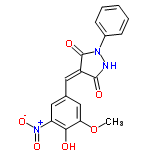 InChI=1/C17H13N3O6/c1-26-14-9-10(8-13(15(14)21)20(24)25)7-12-16(22)18-19(17(12)23)11-5-3-2-4-6-11/h2-9,21H,1H3,(H,18,22)/b12-7+