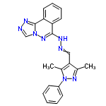 InChI=1/C21H18N8/c1-14-19(15(2)29(26-14)16-8-4-3-5-9-16)12-22-24-20-17-10-6-7-11-18(17)21-25-23-13-28(21)27-20/h3-13H,1-2H3,(H,24,27)