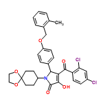 InChI=1/C33H31Cl2NO6/c1-20-4-2-3-5-22(20)19-40-25-9-6-21(7-10-25)29-28(30(37)26-11-8-23(34)18-27(26)35)31(38)32(39)36(29)24-12-14-33(15-13-24)41-16-17-42-33/h2-11,18,24,29,38H,12-17,19H2,1H3