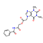 InChI=1/C18H17N5O6/c1-21-15-14(17(27)22(2)18(21)28)23(10-19-15)8-13(25)29-9-12(24)20-16(26)11-6-4-3-5-7-11/h3-7,10H,8-9H2,1-2H3,(H,20,24,26)