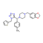 InChI=1/C26H28N6O2S/c1-19-4-7-21(8-5-19)25(26-27-28-29-32(26)17-22-3-2-14-35-22)31-12-10-30(11-13-31)16-20-6-9-23-24(15-20)34-18-33-23/h2-9,14-15,25H,10-13,16-18H2,1H3/t25-/m1/s1