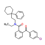 InChI=1/C30H32ClNO2/c1-2-32(22-21-30(19-9-4-10-20-30)24-11-5-3-6-12-24)29(34)27-14-8-7-13-26(27)28(33)23-15-17-25(31)18-16-23/h3,5-8,11-18H,2,4,9-10,19-22H2,1H3