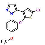 InChI=1/C14H10Cl2N2OS/c1-19-10-4-2-9(3-5-10)18-12(6-7-17-18)11-8-13(15)20-14(11)16/h2-8H,1H3