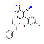 InChI=1/C22H18Cl2N4/c23-15-6-7-16(19(24)10-15)21-17(11-25)22(26)27-20-8-9-28(13-18(20)21)12-14-4-2-1-3-5-14/h1-7,10H,8-9,12-13H2,(H2,26,27)