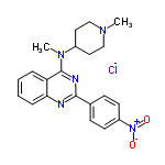 InChI=1/C21H23N5O2.ClH/c1-24-13-11-16(12-14-24)25(2)21-18-5-3-4-6-19(18)22-20(23-21)15-7-9-17(10-8-15)26(27)28;/h3-10,16H,11-14H2,1-2H3;1H/p-1