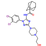 InChI=1/C25H32Cl2N6O2/c26-20-2-1-19(12-21(20)27)33-23(29-24(30-33)32-5-3-31(4-6-32)7-8-34)28-22(35)25-13-16-9-17(14-25)11-18(10-16)15-25/h1-2,12,16-18,34H,3-11,13-15H2,(H,28,29,30,35)