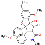 InChI=1/C28H29NO7/c1-29-26(31)22-23(16-8-6-5-7-9-16)28(17-10-12-18(33-2)13-11-17)27(32,25(22)30)24-20(35-4)14-19(34-3)15-21(24)36-28/h5-15,22-23,25,30,32H,1-4H3,(H,29,31)