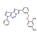 InChI=1/C27H22N6O/c1-18-11-12-24(19(2)13-18)34-16-20-7-6-8-21(14-20)25-30-27-23-15-29-33(22-9-4-3-5-10-22)26(23)28-17-32(27)31-25/h3-15,17H,16H2,1-2H3