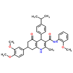 InChI=1/C35H38N2O5/c1-20(2)22-11-13-23(14-12-22)33-32(35(39)37-26-9-7-8-10-29(26)40-4)21(3)36-27-17-25(18-28(38)34(27)33)24-15-16-30(41-5)31(19-24)42-6/h7-16,19-20,25,33,36H,17-18H2,1-6H3,(H,37,39)