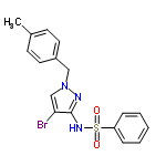 InChI=1/C17H16BrN3O2S/c1-13-7-9-14(10-8-13)11-21-12-16(18)17(19-21)20-24(22,23)15-5-3-2-4-6-15/h2-10,12H,11H2,1H3,(H,19,20)