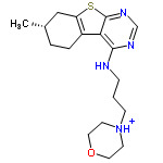 InChI=1/C18H26N4OS/c1-13-3-4-14-15(11-13)24-18-16(14)17(20-12-21-18)19-5-2-6-22-7-9-23-10-8-22/h12-13H,2-11H2,1H3,(H,19,20,21)/p+1/t13-/m0/s1