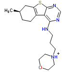 InChI=1/C18H26N4OS/c1-13-3-4-14-15(11-13)24-18-16(14)17(20-12-21-18)19-5-2-6-22-7-9-23-10-8-22/h12-13H,2-11H2,1H3,(H,19,20,21)/p+1/t13-/m1/s1