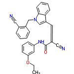 InChI=1/C28H22N4O2/c1-2-34-25-11-7-10-24(15-25)31-28(33)22(17-30)14-23-19-32(27-13-6-5-12-26(23)27)18-21-9-4-3-8-20(21)16-29/h3-15,19H,2,18H2,1H3,(H,31,33)/b22-14-