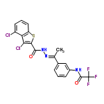 InChI=1/C19H12Cl2F3N3O2S/c1-9(10-4-2-5-11(8-10)25-18(29)19(22,23)24)26-27-17(28)16-15(21)14-12(20)6-3-7-13(14)30-16/h2-8H,1H3,(H,25,29)(H,27,28)/b26-9+