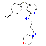 InChI=1/C18H26N4OS/c1-13-3-4-15-14(11-13)16-17(20-12-21-18(16)24-15)19-5-2-6-22-7-9-23-10-8-22/h12-13H,2-11H2,1H3,(H,19,20,21)/p+1/t13-/m1/s1