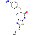 InChI=1/C13H16N4OS3/c1-3-19-13-17-16-12(21-13)15-11(18)8(2)20-10-6-4-9(14)5-7-10/h4-8H,3,14H2,1-2H3,(H,15,16,18)