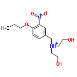 InChI=1/C14H22N2O5/c1-2-9-21-14-4-3-12(10-13(14)16(19)20)11-15(5-7-17)6-8-18/h3-4,10,17-18H,2,5-9,11H2,1H3/p+1