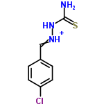 InChI=1/C8H8ClN3S/c9-7-3-1-6(2-4-7)5-11-12-8(10)13/h1-5H,(H3,10,12,13)/p+1