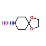 InChI=1/C7H13NO2.ClH/c1-3-8-4-2-7(1)9-5-6-10-7;/h8H,1-6H2;1H