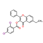 InChI=1/C24H16Cl2O4/c1-2-14-8-11-20-18(12-14)21(27)23(22(29-20)15-6-4-3-5-7-15)30-24(28)17-10-9-16(25)13-19(17)26/h3-13H,2H2,1H3